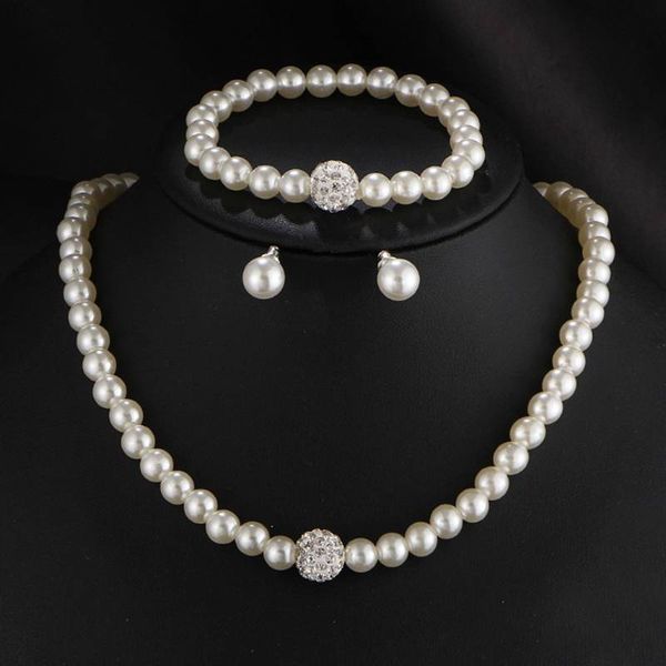 european and american fashion imitation pearl necklace bride jewelry necklace earrings bracelet suit freshwater pearl sets, Silver
european and american fashion imitation pearl necklace bride jewelry necklace earrings bracelet suit freshwater pearl sets, Silver