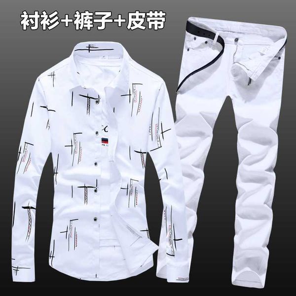 spring autumn mens cotton pattern long sleeve shirt long trousers 2pcs set casual clothing shirts jeans pants for male e36, Gray
spring autumn mens cotton pattern long sleeve shirt long trousers 2pcs set casual clothing shirts jeans pants for male e36, Gray