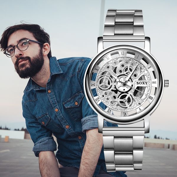 wristwatches relogio masculino 2021 brand soxy wrist watch unique style men quartz watches fashion cool hollow designer gentle clock, Slivery;brown
wristwatches relogio masculino 2021 brand soxy wrist watch unique style men quartz watches fashion cool hollow designer gentle clock, Slivery;brown