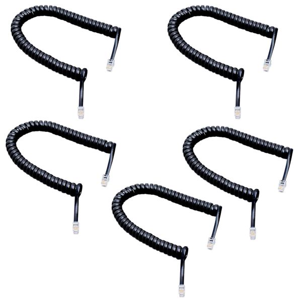 5pieces 6.5ft/2m rj11 modular telephone extension phone cord handset coiled cable wire black
5pieces 6.5ft/2m rj11 modular telephone extension phone cord handset coiled cable wire black
