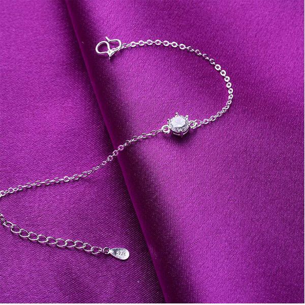 simple s925 stamp silver color anklet bracelet for women super shiny zircon chian bracelet jewelry s-b133, Black
simple s925 stamp silver color anklet bracelet for women super shiny zircon chian bracelet jewelry s-b133, Black