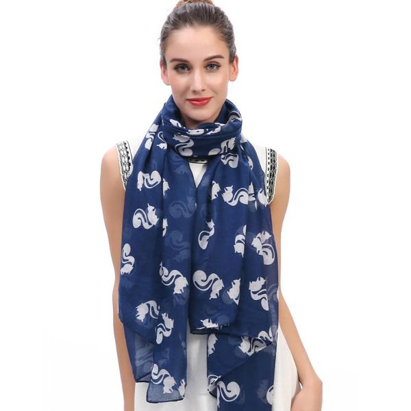 squirrel animal print women scarf shawl wrap soft lightweight large size, Blue;gray
squirrel animal print women scarf shawl wrap soft lightweight large size, Blue;gray