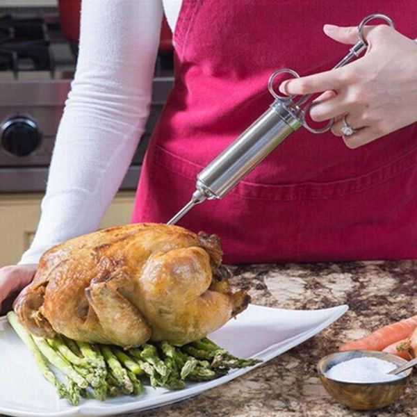 2oz grill marinade seasoning injector with 3 needles stainless steel meat cooking syringe injection with cleaning brush dh01019 t03
2oz grill marinade seasoning injector with 3 needles stainless steel meat cooking syringe injection with cleaning brush dh01019 t03