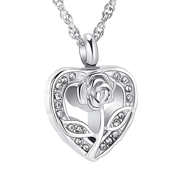 rose flower heart urn necklaces for ashes pendant urn jewelry for women stainless stee crystal heart ashes jewelry, Silver
rose flower heart urn necklaces for ashes pendant urn jewelry for women stainless stee crystal heart ashes jewelry, Silver
