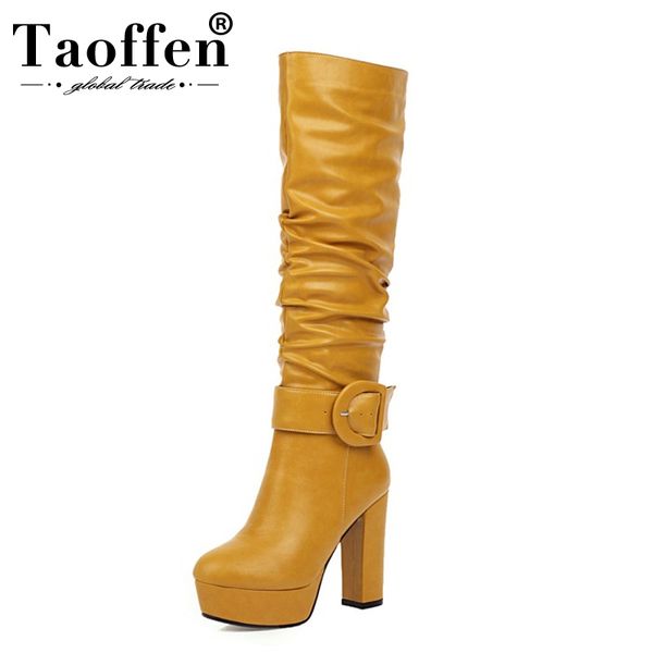 taoffen plus size 32-46 women knee high boots fashion platform buckle shoes women party solid thick heel botas mujer zapatos, Black
taoffen plus size 32-46 women knee high boots fashion platform buckle shoes women party solid thick heel botas mujer zapatos, Black