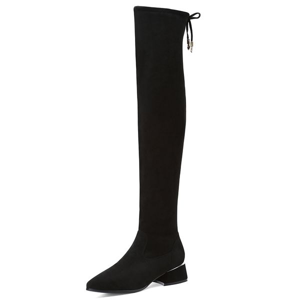 boots fashion winter women plus velvet shoes over the knee high thick heel slip-on pointed toe 3-21, Black
boots fashion winter women plus velvet shoes over the knee high thick heel slip-on pointed toe 3-21, Black