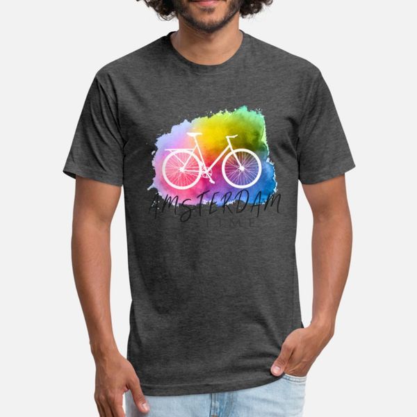 amsterdam cycling time t shirt men printing tee shirt round collar normal interesting breathable summer formal shirt
