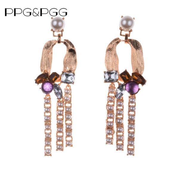 ppg&pgg bohemian multicolored fashion simulated pearl drop earrings for women wedding jewelry trendy dangle statement earrings, Silver
ppg&pgg bohemian multicolored fashion simulated pearl drop earrings for women wedding jewelry trendy dangle statement earrings, Silver