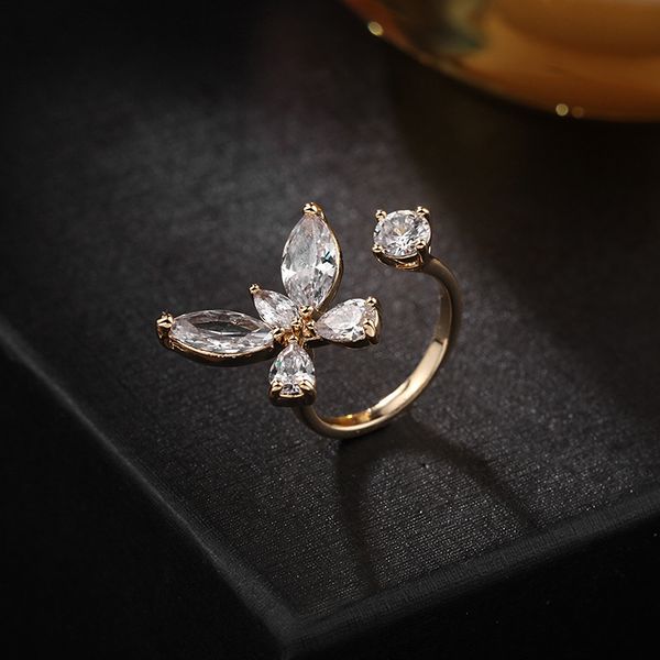 inlaid ring female niche design sweet fashion simple personality butterfly ring open index finger ring, Silver
inlaid ring female niche design sweet fashion simple personality butterfly ring open index finger ring, Silver