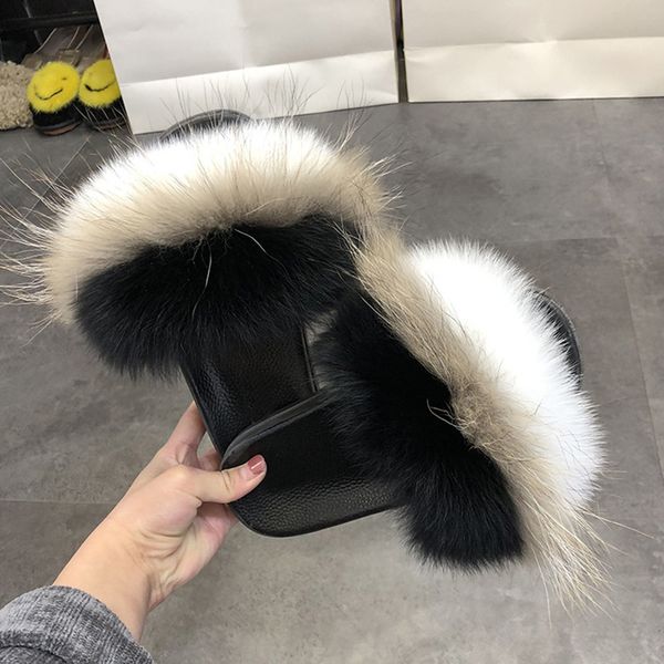 women fur slides drop shipping slippers real fur slippers fluffy raccoon women slides flip flops mixed colors shoes, Black
women fur slides drop shipping slippers real fur slippers fluffy raccoon women slides flip flops mixed colors shoes, Black