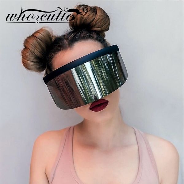 who cutie 2020 oversize shield visor mask sunglasses men women one peice windproof glasses flat hood nicki minaj goggles 628, White;black
who cutie 2020 oversize shield visor mask sunglasses men women one peice windproof glasses flat hood nicki minaj goggles 628, White;black