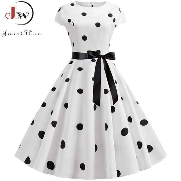 party dresses short sleeve polka dot summer dress women white elegant a-line midi vestidos 50s 60s rockabilly vintage, White;black
party dresses short sleeve polka dot summer dress women white elegant a-line midi vestidos 50s 60s rockabilly vintage, White;black