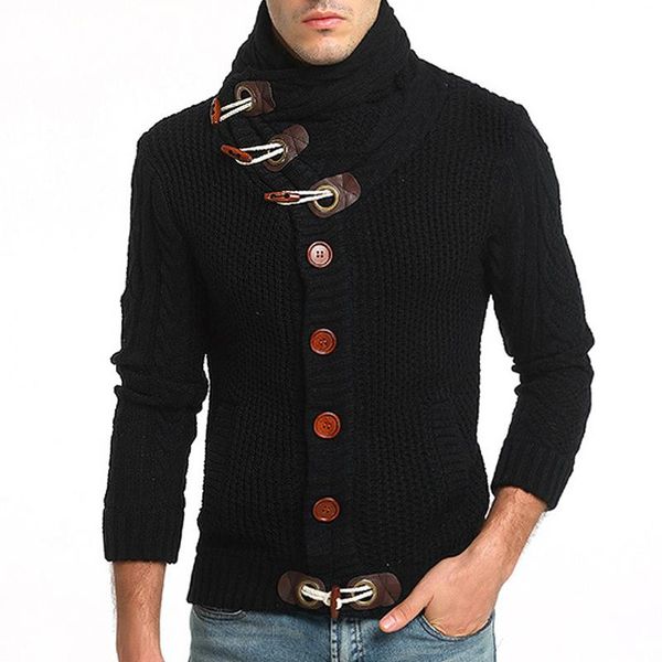 men's sweaters men sweater horn button knitted cardigans all-match outerwear jackets blouse top, White;black
men's sweaters men sweater horn button knitted cardigans all-match outerwear jackets blouse top, White;black