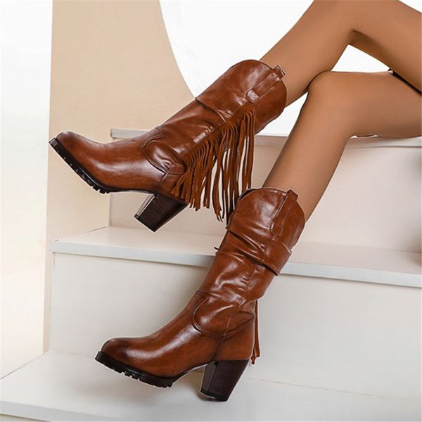 pxelena 2020 winter shoes chunky block high heels tassel boots slip on fringe mid calf boots black brown large size 34-45
pxelena 2020 winter shoes chunky block high heels tassel boots slip on fringe mid calf boots black brown large size 34-45
