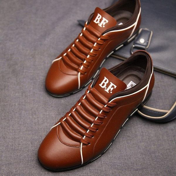 men fashion solid leather business sport flat round toe casual shoes men's casual shoes fashion summer men sneakers, Black
men fashion solid leather business sport flat round toe casual shoes men's casual shoes fashion summer men sneakers, Black