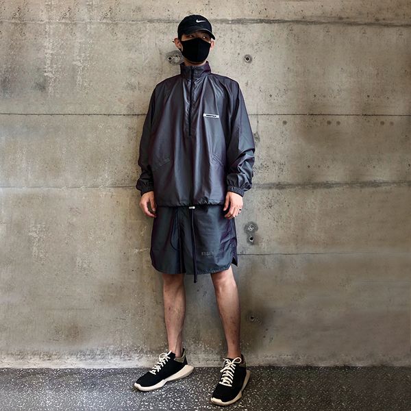 the essentials fog high fear of jacket suction new nylon zipper street line quality coat god laser krboe, Black
the essentials fog high fear of jacket suction new nylon zipper street line quality coat god laser krboe, Black