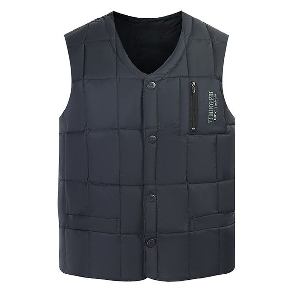 white duck down jacket vest men winter warm sleeveless v-neck button down lightweight waistcoat fashion casual male vest m111406, Black
white duck down jacket vest men winter warm sleeveless v-neck button down lightweight waistcoat fashion casual male vest m111406, Black