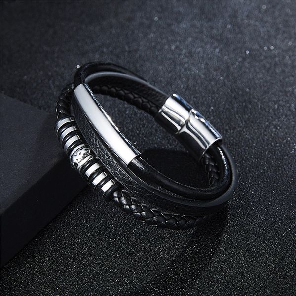 bracelet men multilayer leather bangles magnetic-clasp braided metal beads charm wrap trendy bracelet armband pulsera hombre, Golden;silver
bracelet men multilayer leather bangles magnetic-clasp braided metal beads charm wrap trendy bracelet armband pulsera hombre, Golden;silver