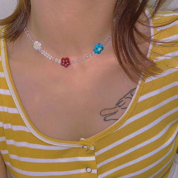 aomu boho 2020 new korean transparent choker colorful acrylic flower imitation pearl beaded necklace for women party jewellery, Silver
aomu boho 2020 new korean transparent choker colorful acrylic flower imitation pearl beaded necklace for women party jewellery, Silver