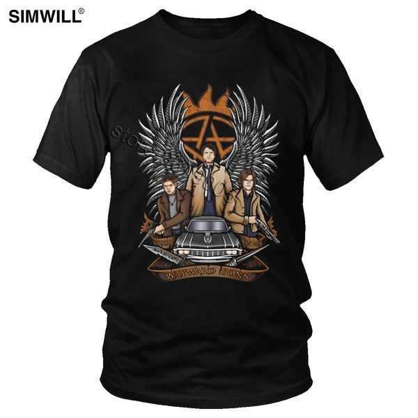 новизна supernatural t-shirt мужчины графический хлопок тенниска o-образным вырезом с коротким рукавом карри on my своенравного hunters t sh
новизна supernatural t-shirt мужчины графический хлопок тенниска o-образным вырезом с коротким рукавом карри on my своенравного hunters t sh