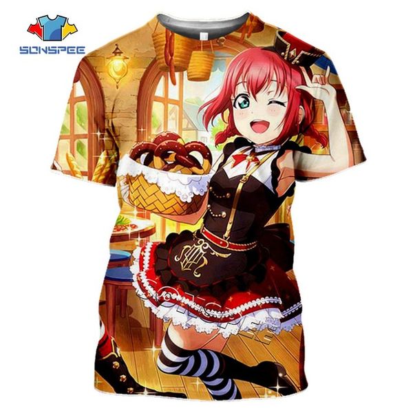 summer anime girl love live printed 3d print shirts funny funny anime men clothing