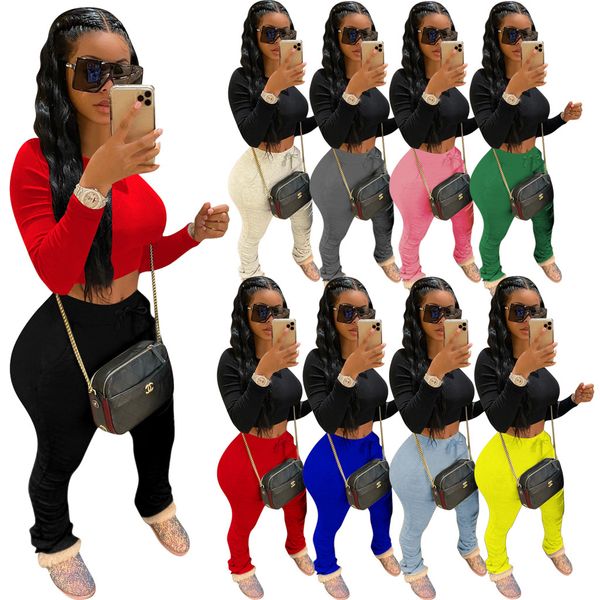 new women tracksuit 2 piece set fashion long sleeve navel pleated pants outfits ladies casual all match solid sports suits, Gray
new women tracksuit 2 piece set fashion long sleeve navel pleated pants outfits ladies casual all match solid sports suits, Gray