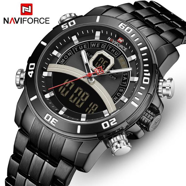 2020 new naviforce men watch fashion stainless steel dual display mens waterproof watches relogio masculino, Slivery;brown
2020 new naviforce men watch fashion stainless steel dual display mens waterproof watches relogio masculino, Slivery;brown