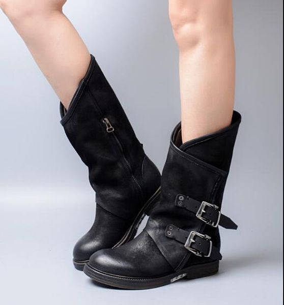 cool woman low heel knight boots mid high metal buckle zipper leather boots real ps 3 colors woman punk, Black
cool woman low heel knight boots mid high metal buckle zipper leather boots real ps 3 colors woman punk, Black