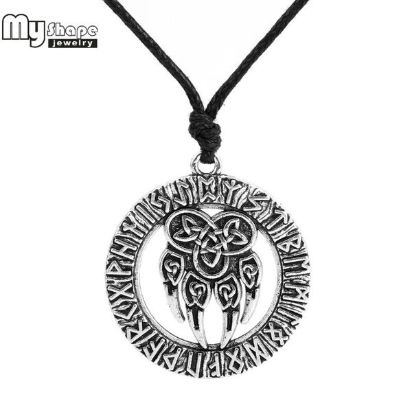 my shape vintage bear with lucky knot pendant necklace talisman amulet viking jewelry wax cord chain antique silvery, Silver
my shape vintage bear with lucky knot pendant necklace talisman amulet viking jewelry wax cord chain antique silvery, Silver