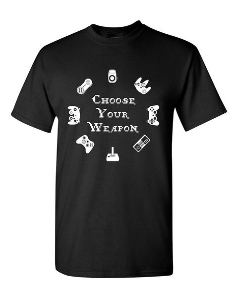 2019 new short sleeve casual choose weapon video game controller funny humor pun men graphic man t shirt good quality
2019 new short sleeve casual choose weapon video game controller funny humor pun men graphic man t shirt good quality