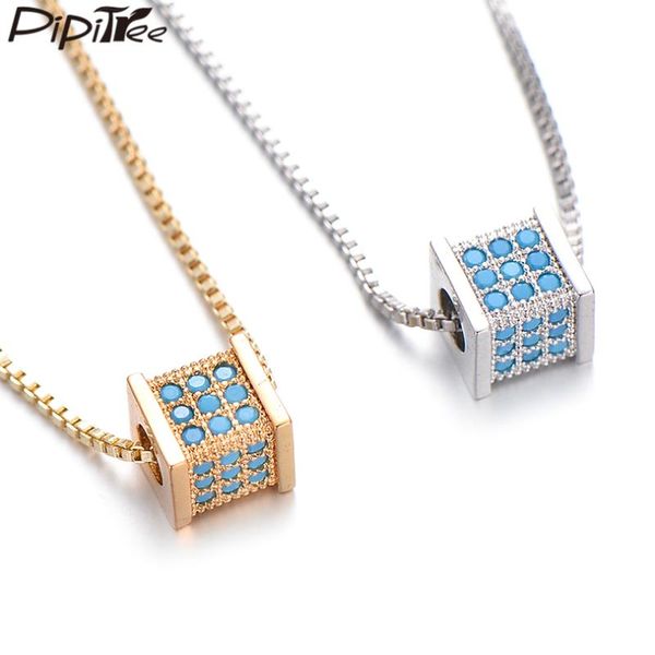pipitree blue cz zircon square dice necklace pendant geometric copper box chain necklaces for women men fashion jewelry bijoux, Silver
pipitree blue cz zircon square dice necklace pendant geometric copper box chain necklaces for women men fashion jewelry bijoux, Silver