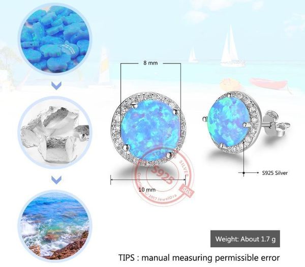 10mm blue opal stone 925 sterling silver stud earrings ocean style fashion earrings for women gift for her (jewelora ea102018, Golden;silver
10mm blue opal stone 925 sterling silver stud earrings ocean style fashion earrings for women gift for her (jewelora ea102018, Golden;silver