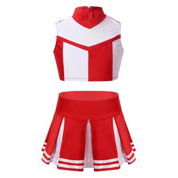 kids girls child cheerleader costume outfit zippered crop with pleated skirt set for school stage performance cosplay party, White
kids girls child cheerleader costume outfit zippered crop with pleated skirt set for school stage performance cosplay party, White
