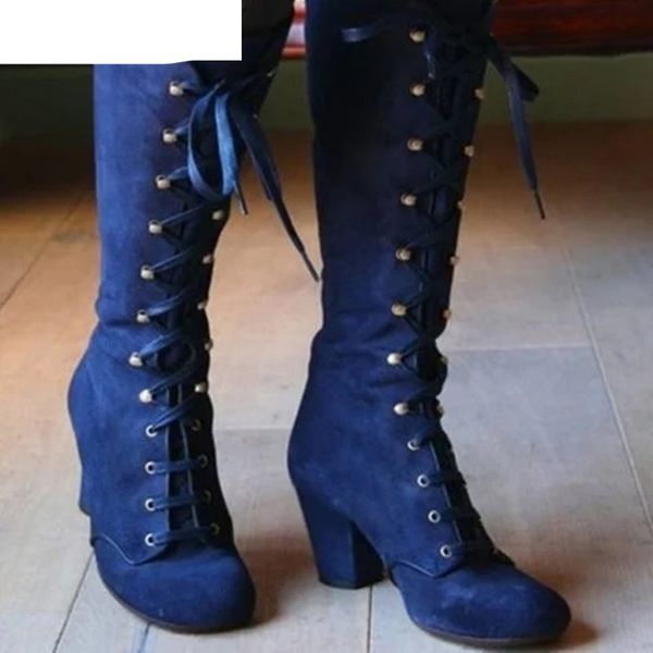 new women platform thigh high boots ladies lace up square high heel mid calf boots female flock ride long boots plus size shoes, Black
new women platform thigh high boots ladies lace up square high heel mid calf boots female flock ride long boots plus size shoes, Black