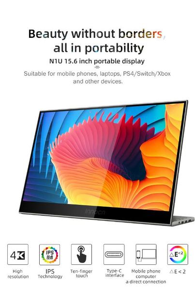 Innocn15.6-inch 4K portable display extension touch screen computer mobile phone external projection notebook sub screen switch
Innocn15.6-inch 4K portable display extension touch screen computer mobile phone external projection notebook sub screen switch