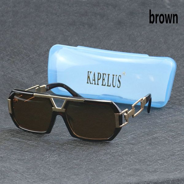 kapelus brown square sunglasses new metal frame sunglasses outdoor radiation protection, White;black
kapelus brown square sunglasses new metal frame sunglasses outdoor radiation protection, White;black