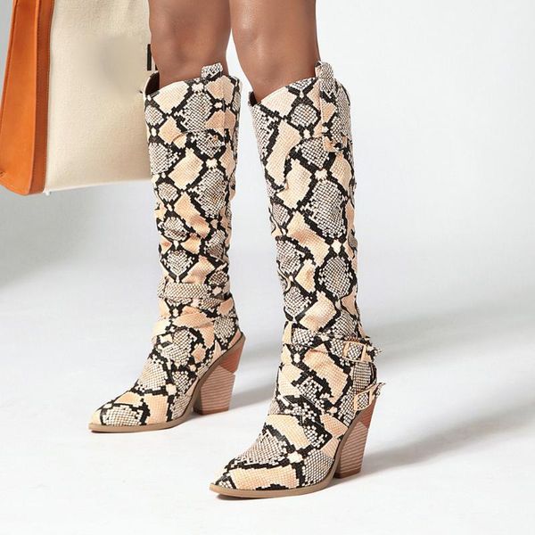 serpentine pattern women leather knight boots spring long tube cowboy boot female wide calf high heel shoes knee-high snake, Black
serpentine pattern women leather knight boots spring long tube cowboy boot female wide calf high heel shoes knee-high snake, Black