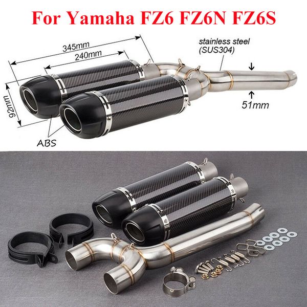 slip on for fz6 fz6n fz6s motorcycle carbon fiber exhaust muffler tips tube mid connect pipe fz6 fz6n exhaust modified
slip on for fz6 fz6n fz6s motorcycle carbon fiber exhaust muffler tips tube mid connect pipe fz6 fz6n exhaust modified