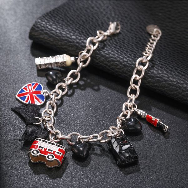 charm bracelets est fashion silver color chain enamel england bus heart soldier pendant bracelet lover women bow link, Golden;silver
charm bracelets est fashion silver color chain enamel england bus heart soldier pendant bracelet lover women bow link, Golden;silver