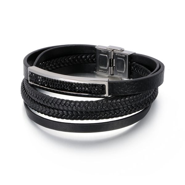 Fashion Multi-layer Men Bracelet Gold Silver Stainless Steel Men Bangles Black Crystal Trendy Punk Style Bracelet Jewelry
Fashion Multi-layer Men Bracelet Gold Silver Stainless Steel Men Bangles Black Crystal Trendy Punk Style Bracelet Jewelry