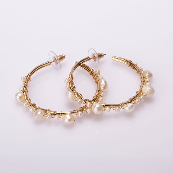 hoop & huggie 5 pairs/lot natural white freshwater pearl gold wire-wrapped vine charm big earrings daily jewelry for woman, Golden;silver
hoop & huggie 5 pairs/lot natural white freshwater pearl gold wire-wrapped vine charm big earrings daily jewelry for woman, Golden;silver