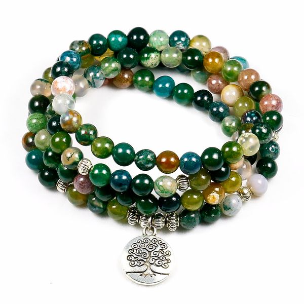 

fashion women`s indian onyx 108 mala beads multi-layer lotus charm new design yoga bracelet for men buddha, Black