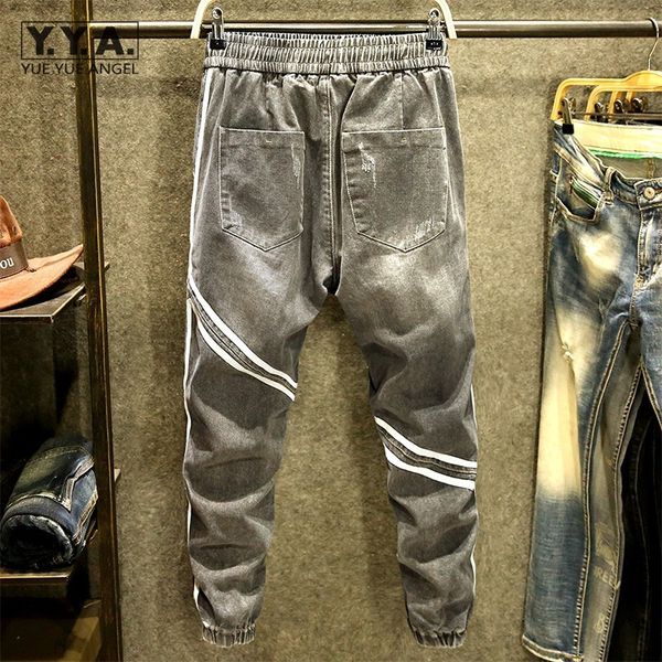 men's jeans vintage gray ankle length trousers mens korean fashion splice lace up loose harem pants autumn casual men denim, Blue
men's jeans vintage gray ankle length trousers mens korean fashion splice lace up loose harem pants autumn casual men denim, Blue