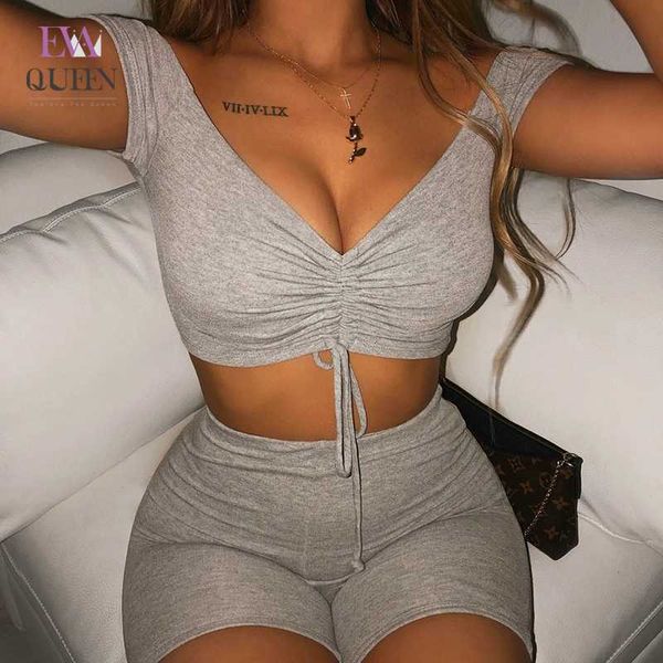 women's tracksuits evaqueen summer off shoulder drawstring crop and knee length pants short sleeves 2 pieces set casual gray women
women's tracksuits evaqueen summer off shoulder drawstring crop and knee length pants short sleeves 2 pieces set casual gray women