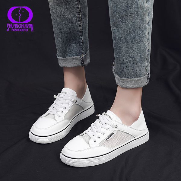 aimeigao 2020 new fashion breathable pu white shoes women patchwork mesh genuine leather basic flat lady lace up sneakers female, Black
aimeigao 2020 new fashion breathable pu white shoes women patchwork mesh genuine leather basic flat lady lace up sneakers female, Black