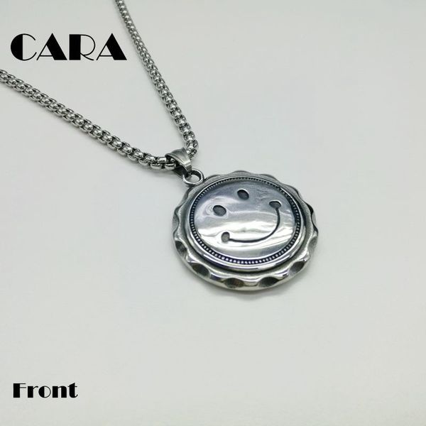 cara new arrival high polished 316l stainless steel smiling face pendant necklace double side long chain necklace men cagf0333, Silver
cara new arrival high polished 316l stainless steel smiling face pendant necklace double side long chain necklace men cagf0333, Silver