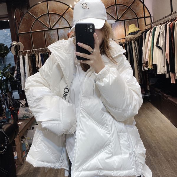 winter white duck down jacket women 2020 fashion thick warm bread coat loose black short glossy bright puffer parka outwear 
winter white duck down jacket women 2020 fashion thick warm bread coat loose black short glossy bright puffer parka outwear