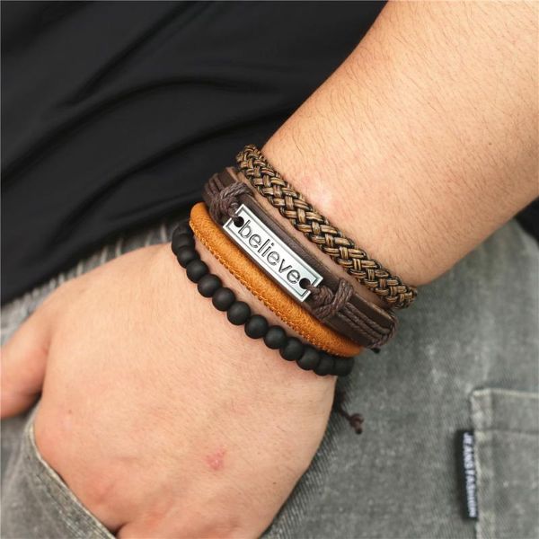 2020 fashion believe multilayer leather bracelet braided handmade femme homme bead wrap women men bracelets & bangles male, Golden;silver
2020 fashion believe multilayer leather bracelet braided handmade femme homme bead wrap women men bracelets & bangles male, Golden;silver