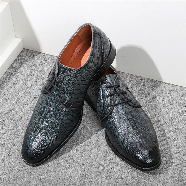 new vintage spring autumn men shoes crocodile formal dress leather shoes business wedding oxfords lace-up loafers, Black
new vintage spring autumn men shoes crocodile formal dress leather shoes business wedding oxfords lace-up loafers, Black