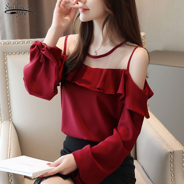 women's blouses & shirts 2021 autumn solid color mesh chiffon shirt women office elegant lantern long sleeve blouse off shoulder ladies, White
women's blouses & shirts 2021 autumn solid color mesh chiffon shirt women office elegant lantern long sleeve blouse off shoulder ladies, White